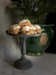 mocha filled cream puffs