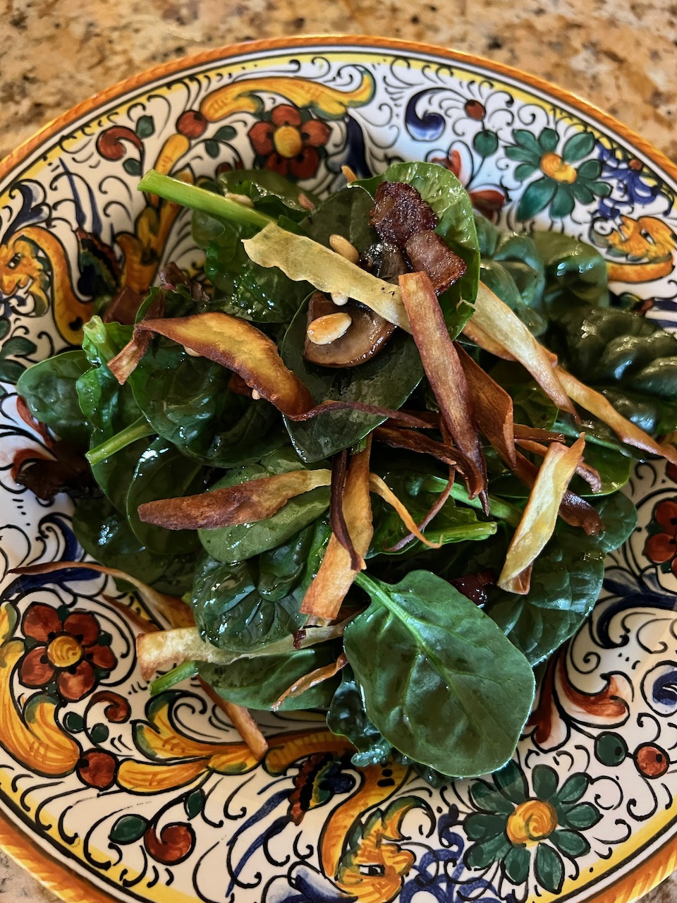 warm spinach salad
