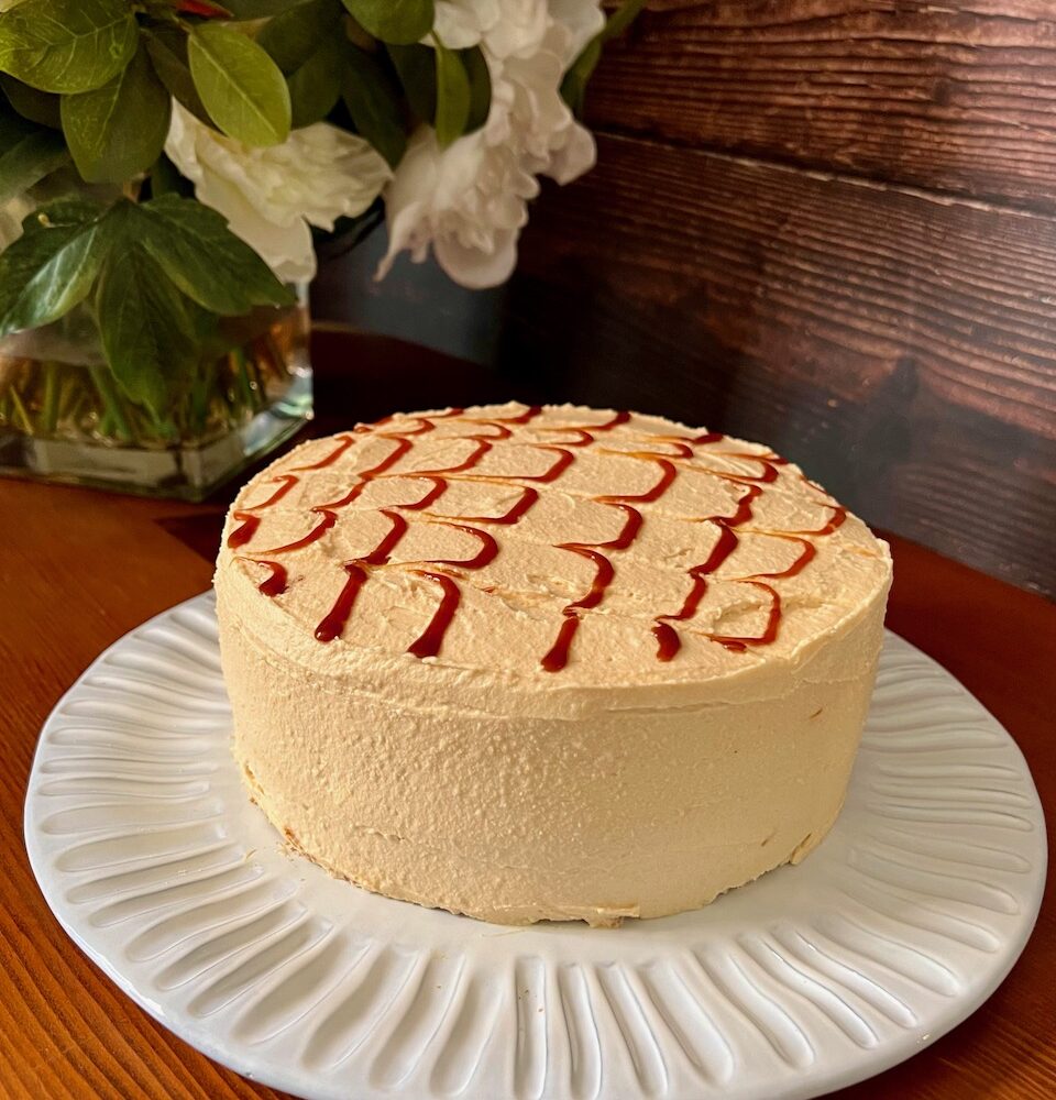 Pumpkin Spice Layer Cake with Caramel Buttercream Frosting