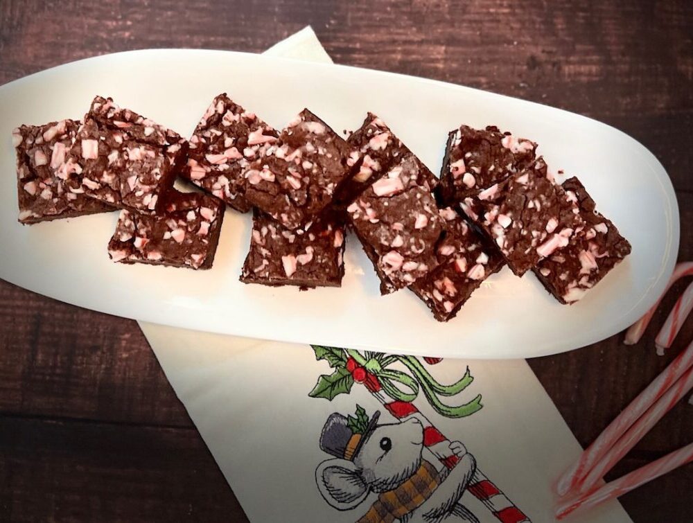 Peppermint Stick Chewy Chocolate Brownies