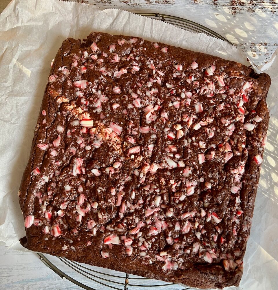 Peppermint Stick Chewy Chocolate Brownies