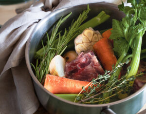 Ingredients for cooking brown stock