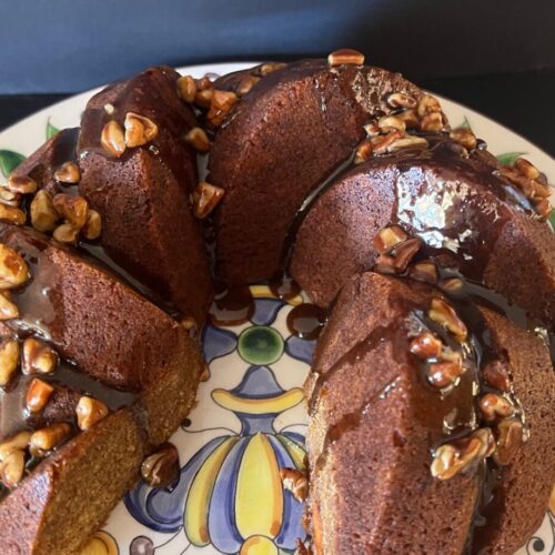 persimmon bundt with caramel