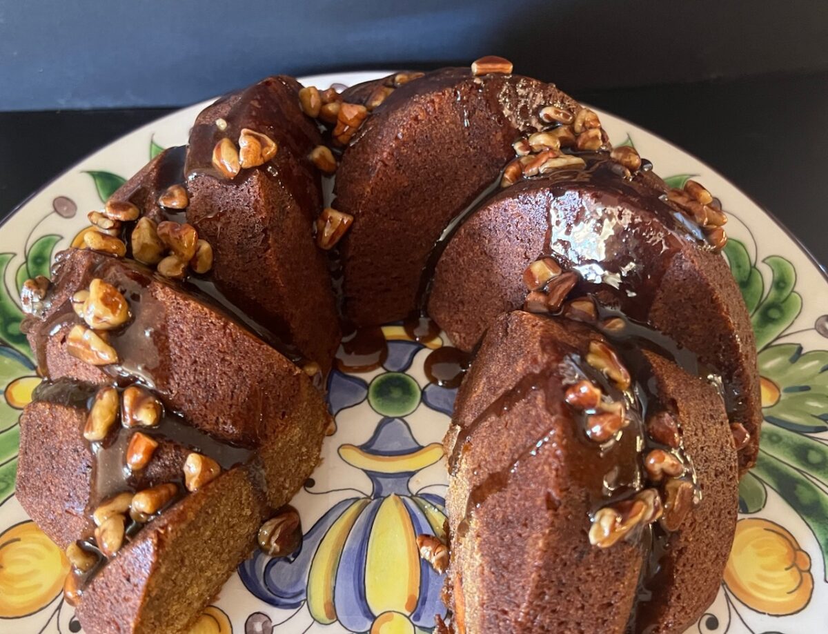 persimmon bundt with caramel